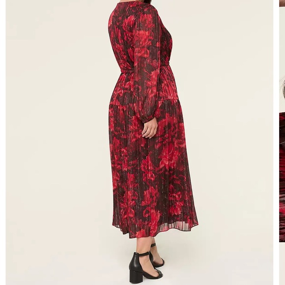 Lane Bryant UEC Women’s Size 16 Red and Black Abstract Floral Maxi Dress - Picture 2 of 13